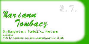 mariann tombacz business card